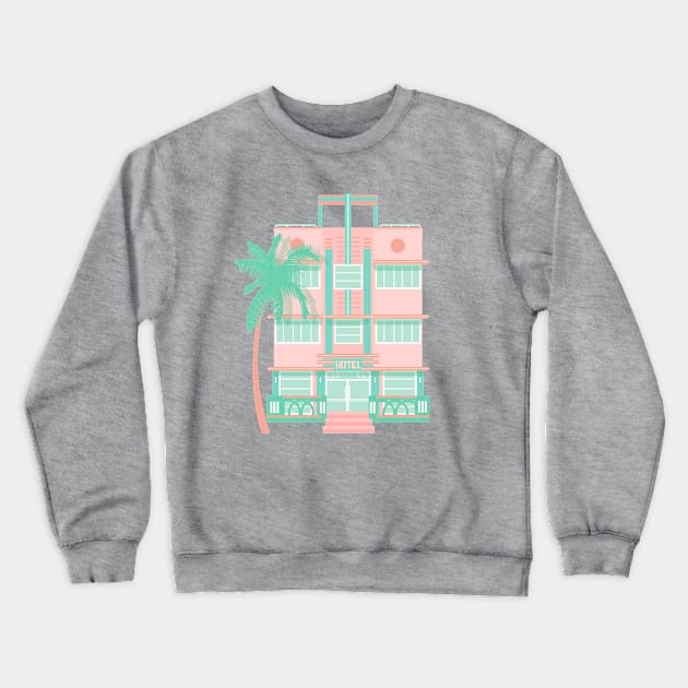 Art Deco Hotel Crewneck Sweatshirt by jenblove